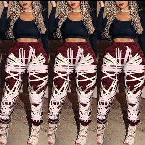 Patchwork Pants Set